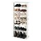 7-Tier Dual 14 Pair Shoe Rack Free Standing Concise Shelves Storage